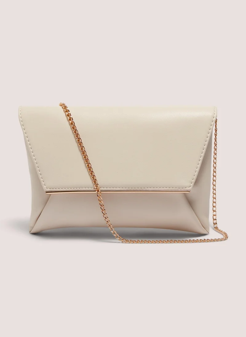 ماتلان Cream Clutch Bag With Strap